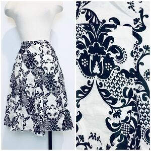Apt 9 Victorian Ornate Swing Mini Skirt Small 4 A Line Skater White